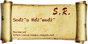 Soós Rómeó névjegykártya