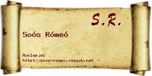 Soós Rómeó névjegykártya